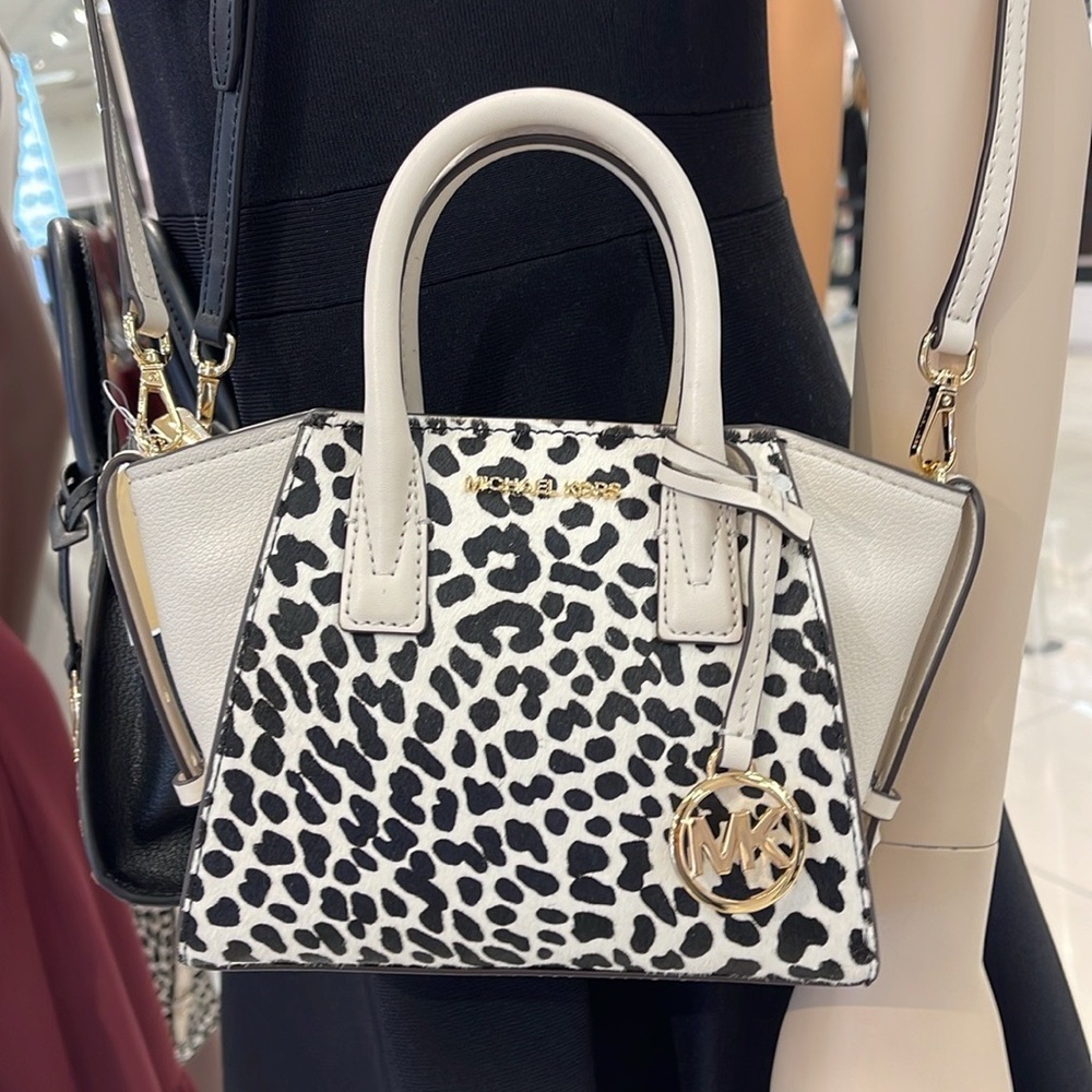 Michael Kors Avril Extra-Small Leather and Suede Satchel Crossbody Exotic Print - Picture 14 of 16